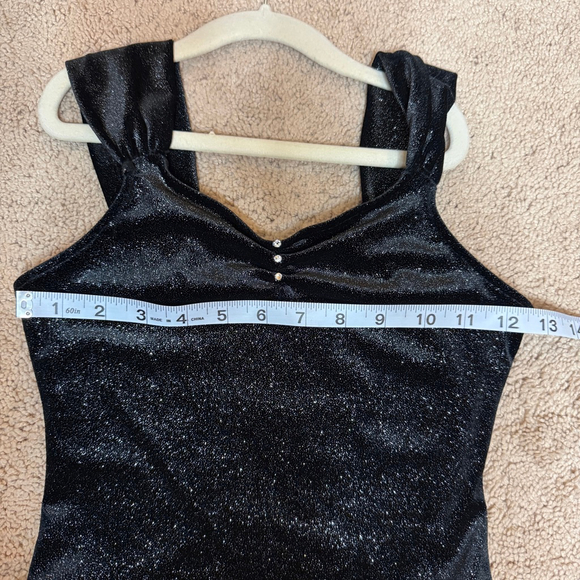 Jump n Style JNS Sportswear Figure Skating Dress Sparkly Black Velour Jr XS/C L - Picture 6 of 8